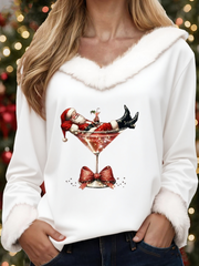 Women's Casual Christmas Fur Collar Top