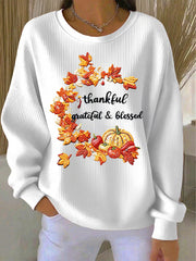 Women's Thanksgiving Print Casual Sweatshirt
