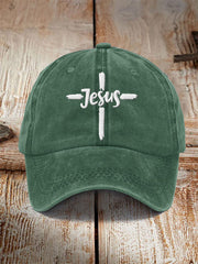 Unisex Jesus Cross Faith Print Hat
