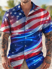 Men's Flag Art Print Casual Shirt