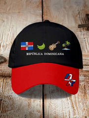 Unisex Dominican Republic Inspired Embroidered Hat