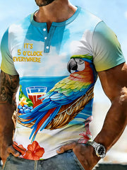 Men's Vacation Beach Style Margs Lover Printed Casual Tops