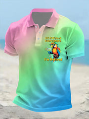 Men's I'm Retired It's 5 O'clock Everywhere Parrot Print Casual Short Sleeve Top