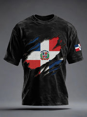 Men's Dominican Republic Inspired Print Vintage Washed T-Shirt