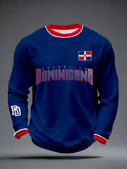 Men's Dominican Republic Print Waffle Long-Sleeve T-Shirt