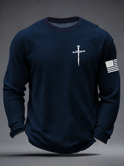 Men's Jesus The Way The Truth The Life Cross Waffle Long Sleeve T-Shirt