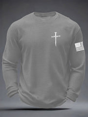 Men's Jesus The Way The Truth The Life Cross Waffle Long Sleeve T-Shirt