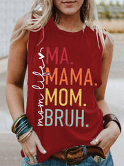 Women's Funny Ma Mama Mom Bruh Mother's Day Gift Casual Tank Top