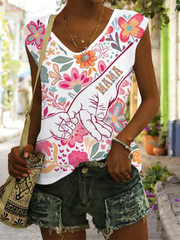 Women's Happy Mother's day coloured cotton T-shirt