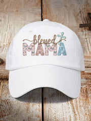 Unisex Blessed Mama Print Hat