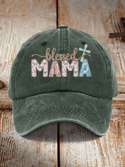 Unisex Blessed Mama Print Hat