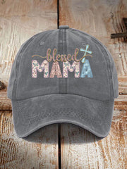 Unisex Blessed Mama Print Hat