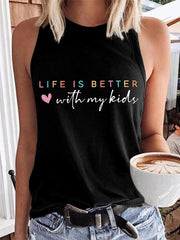 Women's Life Is Better With My Kids Mother's Day Gift Casual Vest