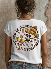 Women's Mexico Art Cinco De Mayo Printed T-Shirt