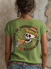 Women's Mexico Art Cinco De Mayo Printed T-Shirt