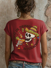Women's Mexico Art Cinco De Mayo Printed T-Shirt