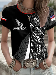 Women's Maori Art NZ Printed T-shirt