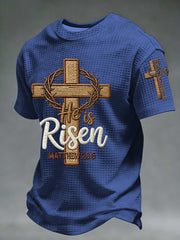 Men's He is Riser MATTHEW 28:6 Waffle Short Sleeve
