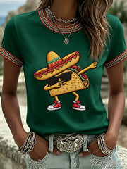 Women's Cinco de Mayo Print Casual T-Shirt