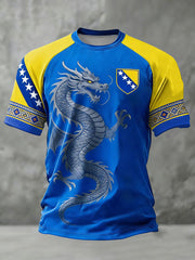 Men's Bosnia ZMAJEVI Football Lover Printed short sleeve t-shirt