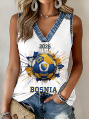 Women's Bosnia Football Lover ZMAJEVI Printed Vest