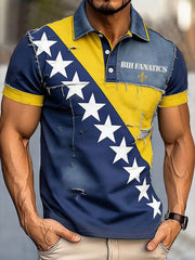 Men's Bosnia Football Lover ZMAJEVI Printed Casual Tops