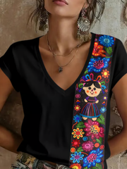 Women's Mexican Cinco de Mayo Printed short-sleeved T-shirt
