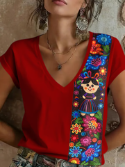 Women's Mexican Cinco de Mayo Printed short-sleeved T-shirt