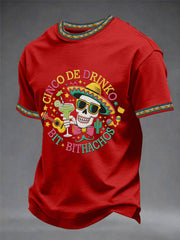 Men's Funny Cinco De Mayo Bitchachos Skull Print Tee