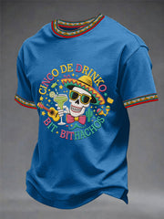 Men's Funny Cinco De Mayo Bitchachos Skull Print Tee