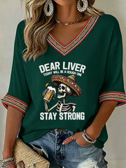 Women's Cinco de Mayo Print Casual T-shirt
