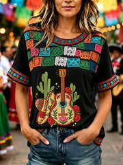 Women's Cinco De Mayo Art Printed T-shirt