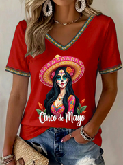 Women's Cinco de Mayo short-sleeved T-shirt