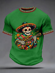 Men's Cinco De Mayo Print Waffle Short Sleeve T-shirt