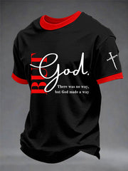 Men's "But God" Print Casual T-Shirt