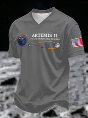 Men's Artemis II 2026 Print V-neck Tee