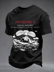Men's Artemis II 2026 For All Humanity Print Casual Tee