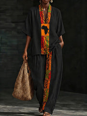 Women's Black Pride Juneteeth Art Printed Linen Sets