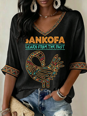Women's Sankofa Bird Waffle T-shirt