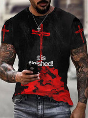 Men's Christian Cross O-neck Short Sleeve T-shirt