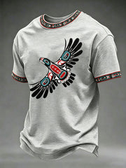 Men's Indigenous Totem Print Casual T-shirt