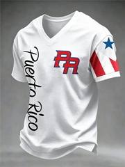Men's Puerto Rico Printed V-neck T-shirt
