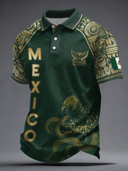 Men's Mexico Football Lover Printed Casual Tops