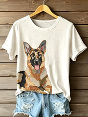 Women's German Shepherd Pattern T-Shirt
