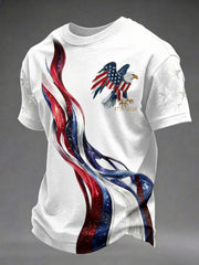 Men's America Flag Eagle Printed T-shirt