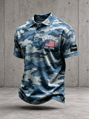 Men's America Freedom Camouflage Polo Shirt