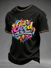 Men's Christian God Is Good All The Time Cross Short Sleeve T-shirt