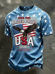 Men's Independence Day USA Flag Print Casual Patriotic Tee