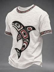 Men's Indigenous Art Print Casual T-Shirt