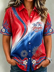 Women's Independence Day We The People Print Shirt
